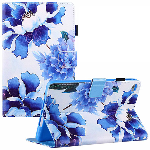 Handytasche Stand Schutzhülle Flip Leder Hülle Modisch Muster Y02B für Apple iPad Mini 4 Blau