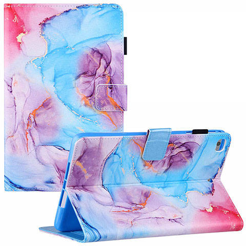 Handytasche Stand Schutzhülle Flip Leder Hülle Modisch Muster Y02B für Apple iPad Mini 4 Hellblau