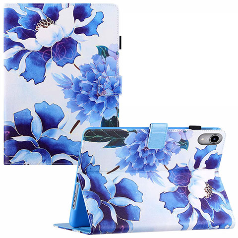 Handytasche Stand Schutzhülle Flip Leder Hülle Modisch Muster Y02B für Apple iPad Mini 6 Blau