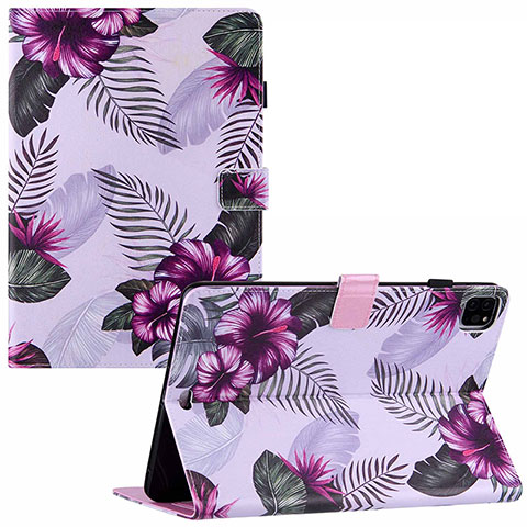 Handytasche Stand Schutzhülle Flip Leder Hülle Modisch Muster Y02B für Apple iPad Pro 11 (2022) Violett