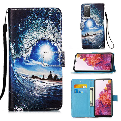 Handytasche Stand Schutzhülle Flip Leder Hülle Modisch Muster Y02B für Samsung Galaxy S20 Lite 5G Königs Blau