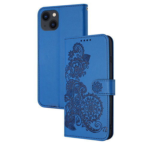 Handytasche Stand Schutzhülle Flip Leder Hülle Modisch Muster Y02X für Apple iPhone 13 Blau