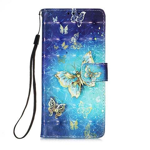 Handytasche Stand Schutzhülle Flip Leder Hülle Modisch Muster Y03B für Samsung Galaxy A02s Hellblau