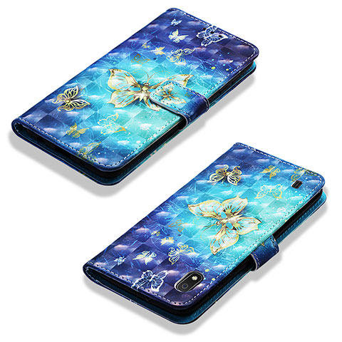 Handytasche Stand Schutzhülle Flip Leder Hülle Modisch Muster Y03B für Samsung Galaxy A10 Hellblau