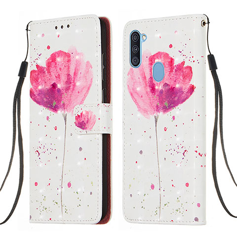 Handytasche Stand Schutzhülle Flip Leder Hülle Modisch Muster Y03B für Samsung Galaxy A11 Rosa