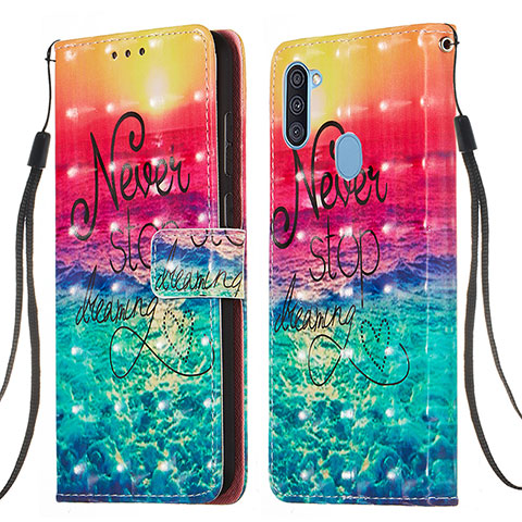 Handytasche Stand Schutzhülle Flip Leder Hülle Modisch Muster Y03B für Samsung Galaxy A11 Rot