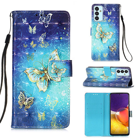 Handytasche Stand Schutzhülle Flip Leder Hülle Modisch Muster Y03B für Samsung Galaxy A25 5G Hellblau