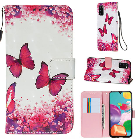 Handytasche Stand Schutzhülle Flip Leder Hülle Modisch Muster Y03B für Samsung Galaxy A41 Pink