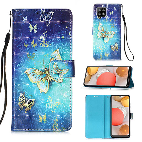 Handytasche Stand Schutzhülle Flip Leder Hülle Modisch Muster Y03B für Samsung Galaxy A42 5G Hellblau