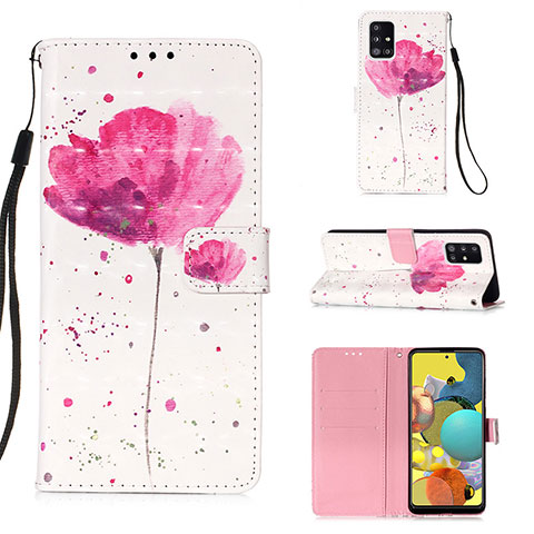 Handytasche Stand Schutzhülle Flip Leder Hülle Modisch Muster Y03B für Samsung Galaxy A51 4G Rosa