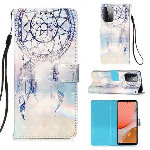 Handytasche Stand Schutzhülle Flip Leder Hülle Modisch Muster Y03B für Samsung Galaxy A72 4G Hellblau