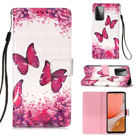 Handytasche Stand Schutzhülle Flip Leder Hülle Modisch Muster Y03B für Samsung Galaxy A72 4G Pink