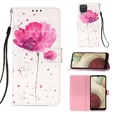 Handytasche Stand Schutzhülle Flip Leder Hülle Modisch Muster Y03B für Samsung Galaxy F12 Rosa