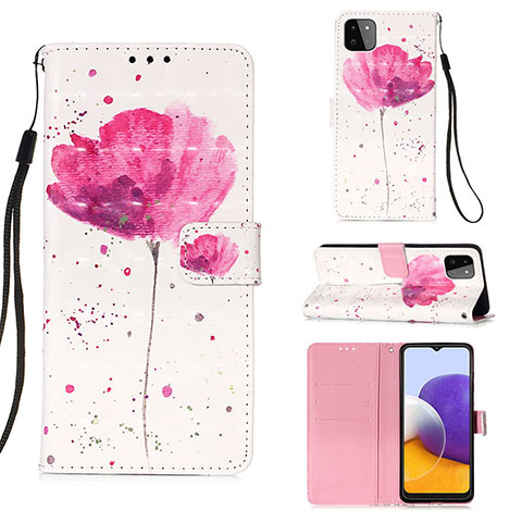 Handytasche Stand Schutzhülle Flip Leder Hülle Modisch Muster Y03B für Samsung Galaxy F42 5G Rosa