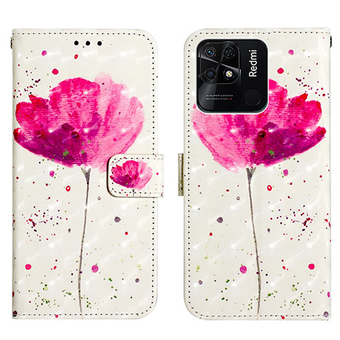 Handytasche Stand Schutzhülle Flip Leder Hülle Modisch Muster Y03B für Xiaomi Redmi 10 India Rosa