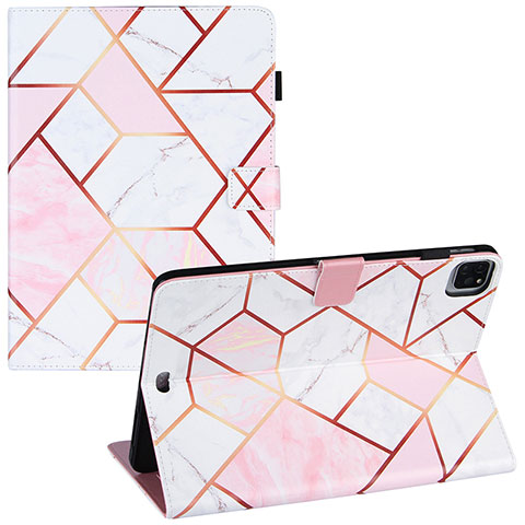 Handytasche Stand Schutzhülle Flip Leder Hülle Modisch Muster Y04B für Apple iPad Pro 11 (2021) Rosa