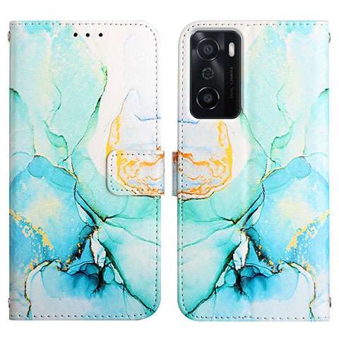 Handytasche Stand Schutzhülle Flip Leder Hülle Modisch Muster Y04B für Oppo A55S 5G Grün