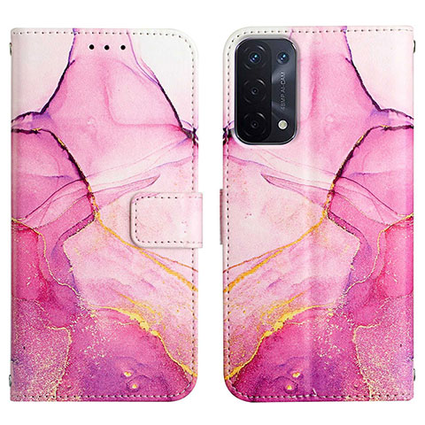 Handytasche Stand Schutzhülle Flip Leder Hülle Modisch Muster Y04B für Oppo A74 5G Pink