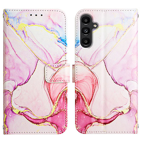 Handytasche Stand Schutzhülle Flip Leder Hülle Modisch Muster YB4 für Samsung Galaxy A25 5G Rosa