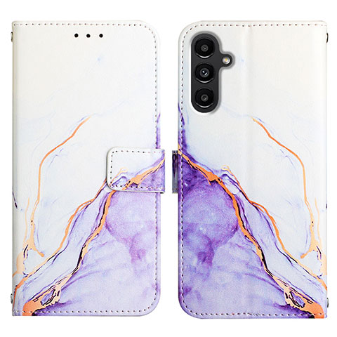 Handytasche Stand Schutzhülle Flip Leder Hülle Modisch Muster YB4 für Samsung Galaxy A25 5G Violett