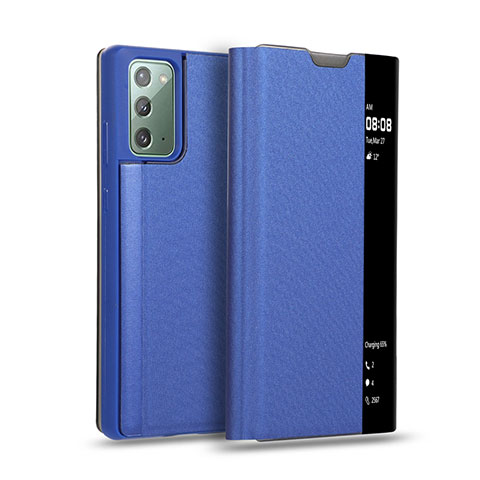 Handytasche Stand Schutzhülle Flip Leder Hülle N01 für Samsung Galaxy Note 20 5G Blau