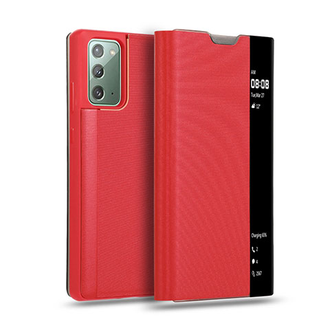 Handytasche Stand Schutzhülle Flip Leder Hülle N01 für Samsung Galaxy Note 20 5G Rot