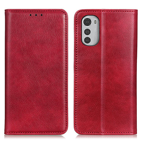 Handytasche Stand Schutzhülle Flip Leder Hülle N01P für Motorola Moto E32s Rot