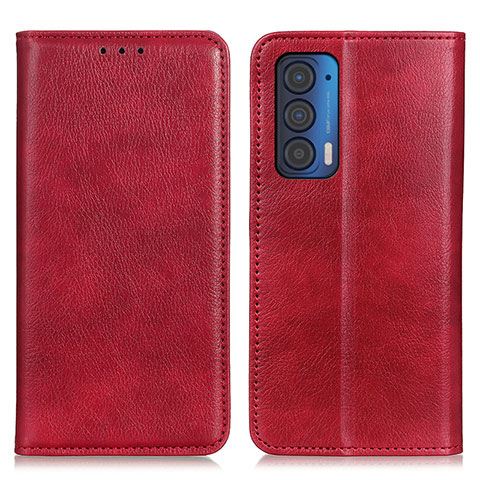 Handytasche Stand Schutzhülle Flip Leder Hülle N01P für Motorola Moto Edge (2021) 5G Rot