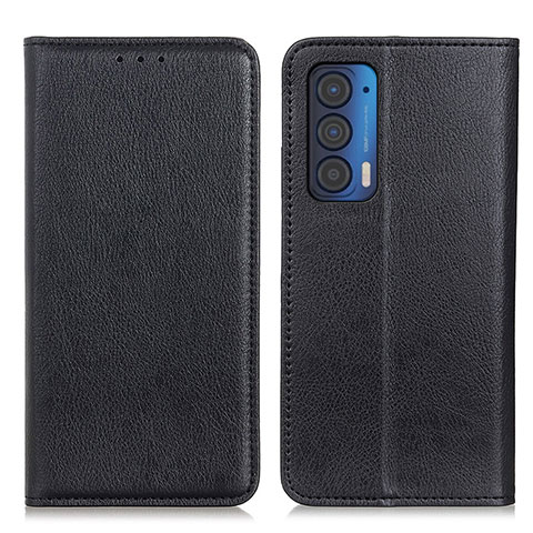 Handytasche Stand Schutzhülle Flip Leder Hülle N01P für Motorola Moto Edge (2021) 5G Schwarz