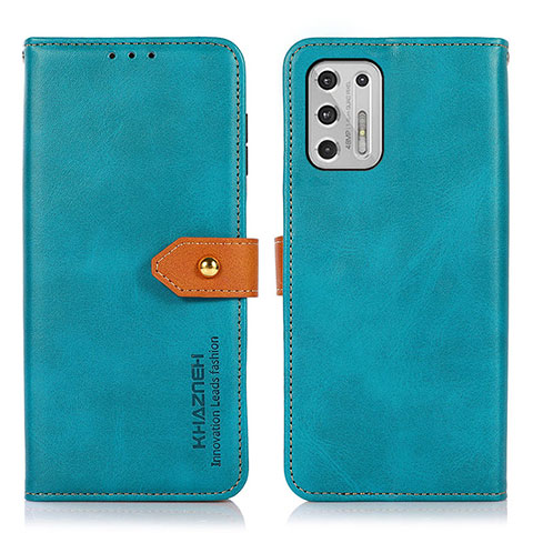 Handytasche Stand Schutzhülle Flip Leder Hülle N01P für Motorola Moto G Stylus (2021) Cyan