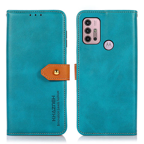 Handytasche Stand Schutzhülle Flip Leder Hülle N01P für Motorola Moto G10 Power Cyan