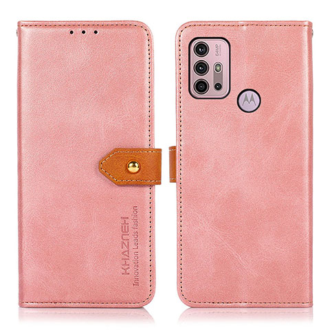 Handytasche Stand Schutzhülle Flip Leder Hülle N01P für Motorola Moto G10 Rosa