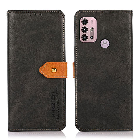 Handytasche Stand Schutzhülle Flip Leder Hülle N01P für Motorola Moto G20 Schwarz