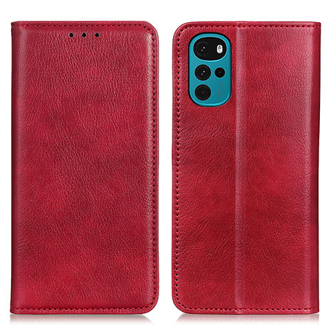 Handytasche Stand Schutzhülle Flip Leder Hülle N01P für Motorola Moto G22 Rot