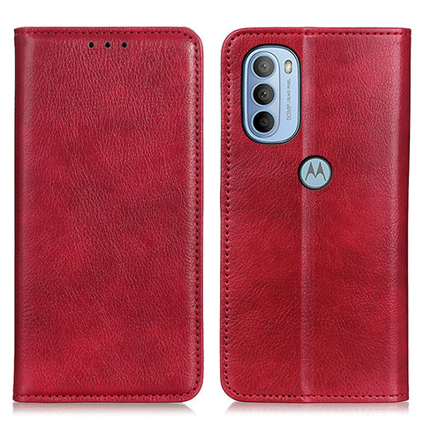 Handytasche Stand Schutzhülle Flip Leder Hülle N01P für Motorola Moto G31 Rot