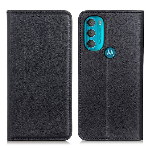 Handytasche Stand Schutzhülle Flip Leder Hülle N01P für Motorola Moto G71 5G Schwarz