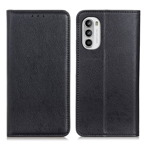 Handytasche Stand Schutzhülle Flip Leder Hülle N01P für Motorola Moto G71s 5G Schwarz