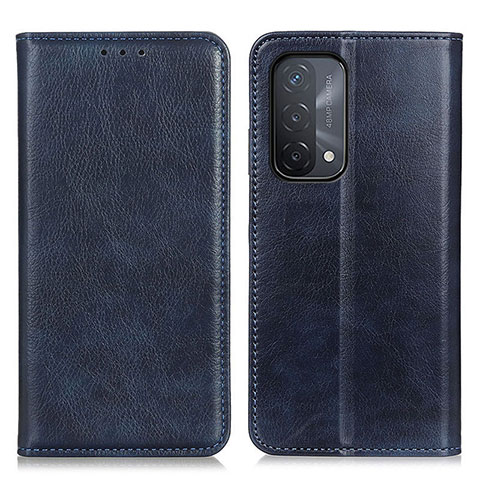 Handytasche Stand Schutzhülle Flip Leder Hülle N01P für Oppo A54 5G Blau