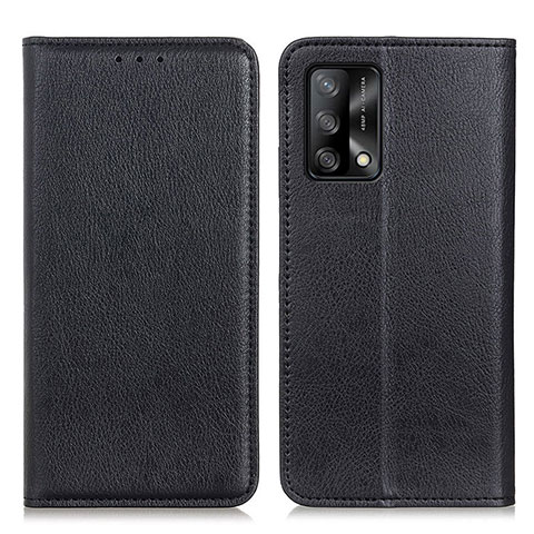 Handytasche Stand Schutzhülle Flip Leder Hülle N01P für Oppo A95 4G Schwarz