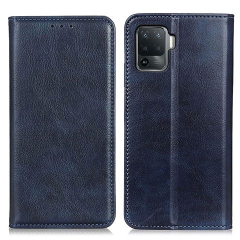 Handytasche Stand Schutzhülle Flip Leder Hülle N01P für Oppo F19 Pro Blau