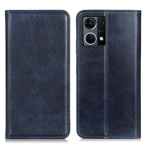 Handytasche Stand Schutzhülle Flip Leder Hülle N01P für Oppo F21s Pro 4G Blau