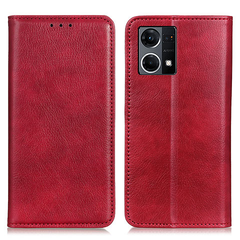 Handytasche Stand Schutzhülle Flip Leder Hülle N01P für Oppo F21s Pro 4G Rot