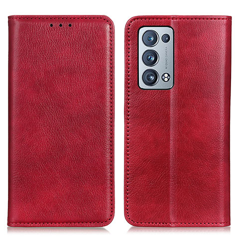 Handytasche Stand Schutzhülle Flip Leder Hülle N01P für Oppo Reno6 Pro 5G Rot