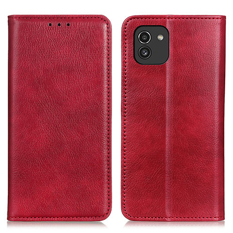 Handytasche Stand Schutzhülle Flip Leder Hülle N01P für Samsung Galaxy A03 Rot