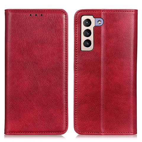 Handytasche Stand Schutzhülle Flip Leder Hülle N01P für Samsung Galaxy S21 5G Rot