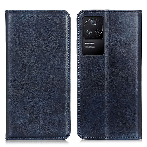 Handytasche Stand Schutzhülle Flip Leder Hülle N01P für Xiaomi Poco F4 5G Blau