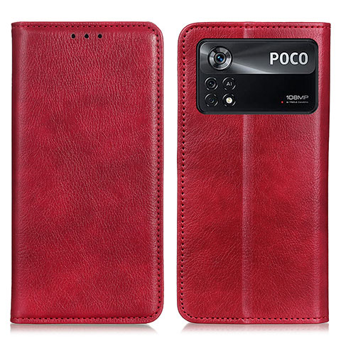 Handytasche Stand Schutzhülle Flip Leder Hülle N01P für Xiaomi Poco X4 Pro 5G Rot