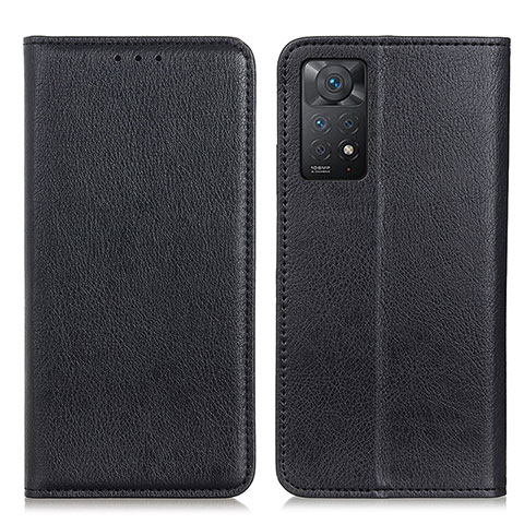 Handytasche Stand Schutzhülle Flip Leder Hülle N01P für Xiaomi Redmi Note 11 Pro 4G Schwarz