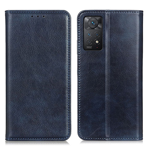 Handytasche Stand Schutzhülle Flip Leder Hülle N01P für Xiaomi Redmi Note 11 Pro 5G Blau