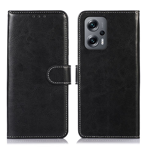 Handytasche Stand Schutzhülle Flip Leder Hülle N01P für Xiaomi Redmi Note 12 Turbo 5G Schwarz